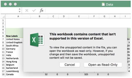 compare excel for mac